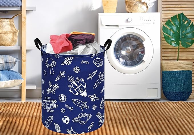 Round Laundry Hamper Storage Basket Laundry Organizer Hamper Storage Bins Clothes Box Nursery Hamper Gift Basket with Handles