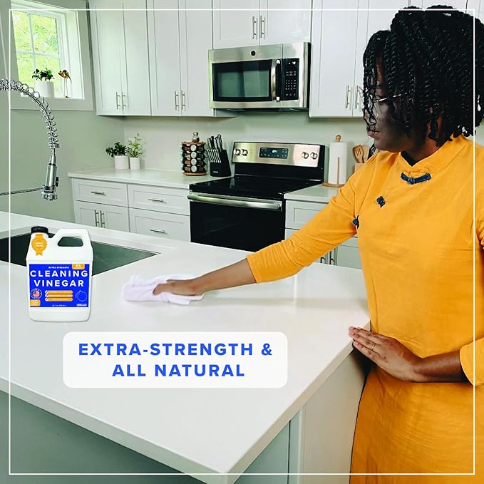 Cleaning Vinegar - Extra Strength 6% Acidity Vinegar for Cleaning Purpose - 32 oz Fresh Lemon Concentrated Cleaning Vinegar for Home, Kitchen, Floors & More - Safe, All-Natural & Non-Toxic