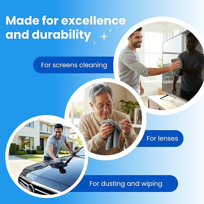 MIRACLEAN Waffle Weave Microfiber Cloths - 12 x 12 inches - Lint Free Cloth, Streak-Free Absorbent Microfiber Glasses Cleaning Cloth, Screens, Dusting & Appliances - 12 Pack Premium Cloth Wipes