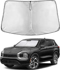 EcoNour Windshield Sun Shade Compatible for Mitsubishi Outlander 2022-2026 Front Window Sunshade Foldable Sun Visor UV & Heat Blocking Protection