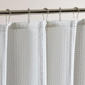 SLEEP ZONE Shower Curtain Liner, Waffle Shower Curtains for Bathroom, Heavy Duty Thick Fabric Shower Curtains - 285GSM Luxury Weighted Polyester Bath Curtain, 72" W x 72" L (White)