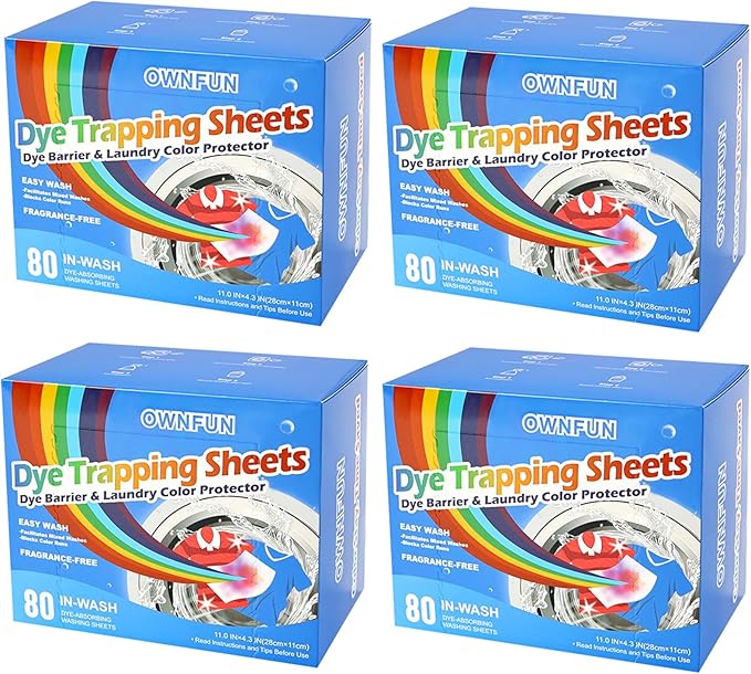 OWNFUN Color Catchers Sheet for Laundry Color Absorber Sheets Allow Mixed Washes Color Catcher Sheets for Clothes Quilts Washing Fragrance Free Color Grabbers Laundry Sheet