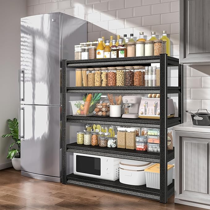 Rufokisa Garage Shelving Heavy Duty，Large Loads Adjustable Garage Storage Shelves, Metal Storage Racks and Shelving Units, Utility Rack Shelves,47.2”W x 24”D x 78”H,Silver