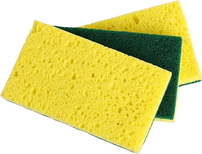 Kitchen Sponges for Washing Dishes, Non-Scratch Cellulose Dish Scrub Sponges, Cleaning Sponges for Household Use, Safe Cleaning Products, Kitchen Sponges Pack of 24, by Superio