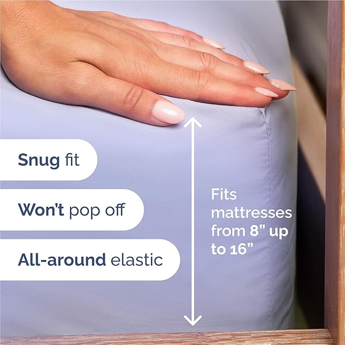 Twin XL 4 Piece Sheet Set - Comfy Breathable & Cooling - Ultra-Soft Hotel Luxury Bedding Set w/ 8-16 Inch Deep Pockets - 1 Flat & 1 Fitted Sheet & 2 Pillowcases - Wrinkle Free & Easy Care - Lavender