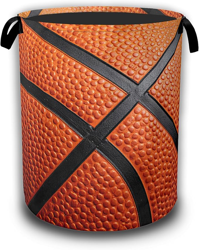Laundry Hamper,Basketball Laundry Baskets,Waterproof Oxford Cloth Toy Storage for Bedroom,Bathroom,Nursery,16x20.8 Inch
