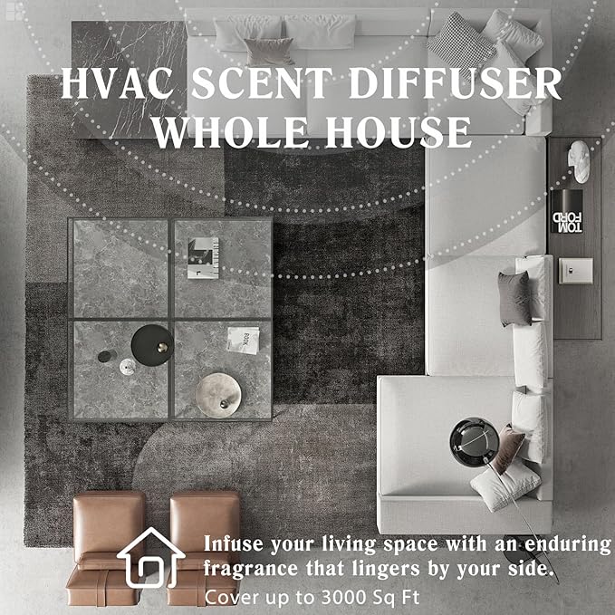 Hotel Scent Diffuser with Power Cold Air Technology, HVAC Scent Diffuser Cover Up to 3000 Sq. Ft, Aroma Scent Air Machine for Home | Commercial Waterless Aromatherapy Diffuser for Large Room - White