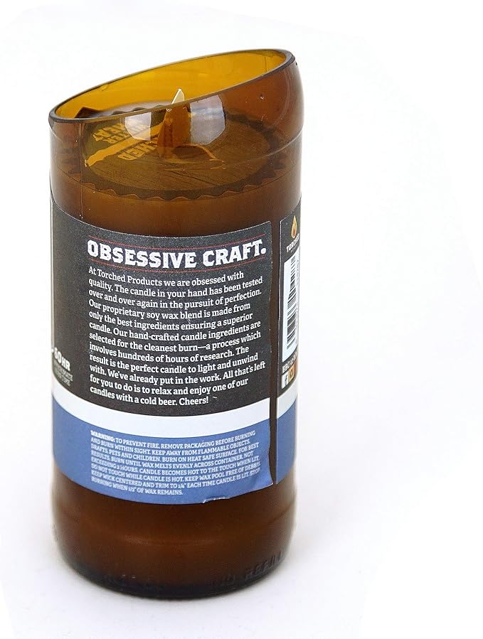 Torched Beer Scented Candles | Natural Soy Wax Candle | Winter Wheat Scent 8 oz | Makes a Great Gift for Men, Beer Lovers, and Collectors | Bar Man-Cave Decor and Accessories