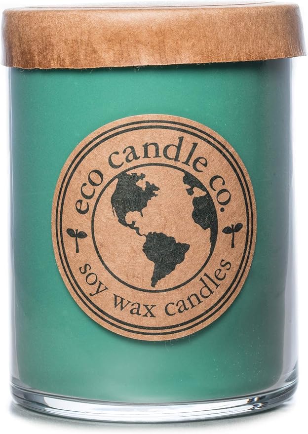 ECO CANDLE CO. Recycled Candle, Winter Wonderland, 18 oz. Double Wick - Scents of Pine, Spruce, & Fir - 100% Soy Wax, No Lead, Kraft Paper Label & Lid, Hand Poured, Midwest Grown Soybeans