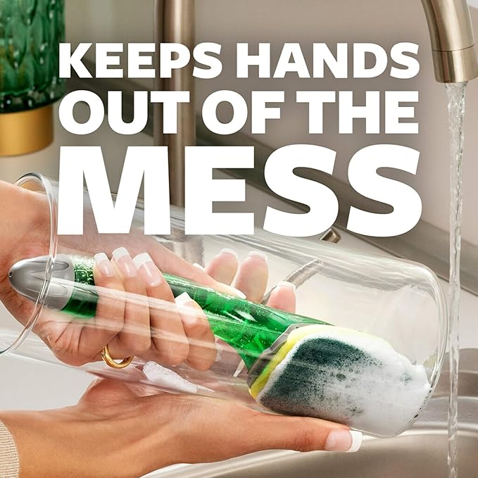 Scotch-Brite Heavy Duty Dishwand Kit, Includes 1 Wand & 2 Refill Pads, Keep Hands Out of The Mess