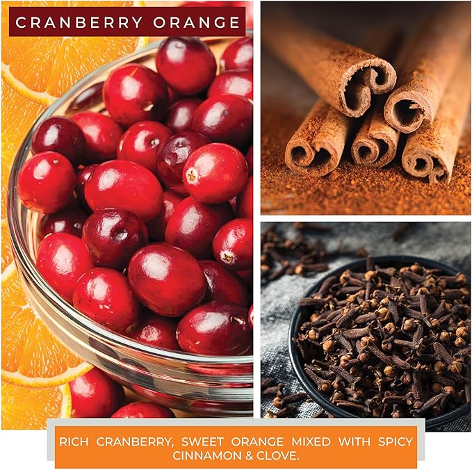 A Cheerful Giver - Cranberry Orange - 34oz Papa Scented Candle Jar with Lid - Keepers of the Light - 155 Hours of Burn Time, Gift for Women, Red