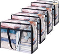 Lifewit 4 Pack Clear Clothes Storage Bags, 40L Plastic Blanket Storage Bag, Vinyl Foldable Moving Bags with Zipper, Closet Organizers and Storage Containers for Bedding, Duvet, Comforter