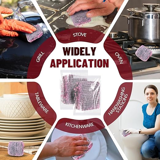 Honeydak 150 Pack Steel Wool Soap Pads, Metal Scouring Pads, Separately Packaged 2.5 x 2 Inch, 15 Gram Metal Wire Scourers Sponges for Stove Pot Pan Oven Kitchen Cooker Hood(Updated)