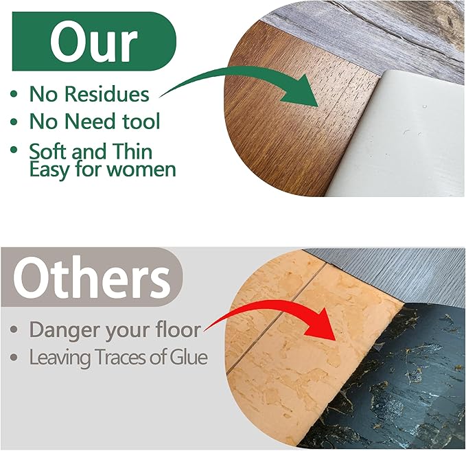 Lareko 18 Sq.Ft,Wood Peel and Stick Floor Tiles,12 Pack Grey Vinyl Flooring (No Adhesive Residue) 36"×6" Waterproof and Non-Slip Laminate Flooring for Renters Bathroom, Living Room(Dustgrey)