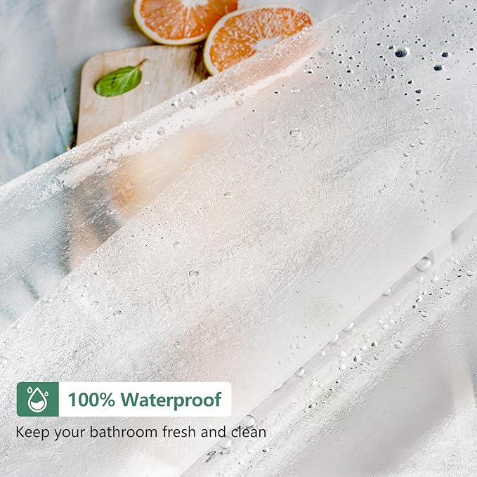 Seenus Waterproof EVA Frosted Shower Curtain Liner Short 66 Inch, Bpa-Free Shower Liner with 3 Extra-Large Magnets, 72'' x 66'' Plastic Bathroom Shower Curtain 3D Silk Translucent for Privacy