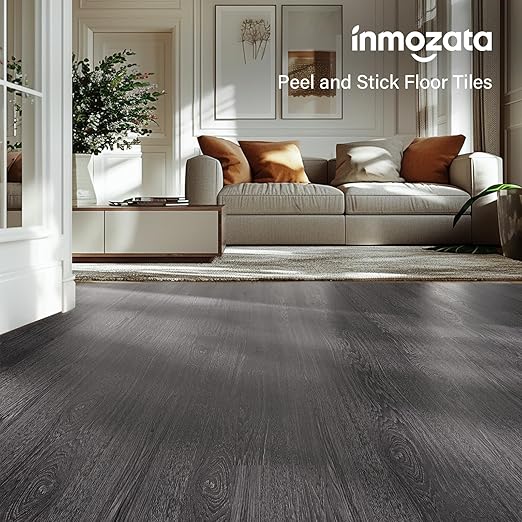 Peel and Stick Floor Tile Vinyl Plank Flooring Sample Set of 5 Packs, INMOZATA Self Adhesive Waterproof Vinyl Flooring Wood Grain Look Floor Tile for Bedroom, Living Room, Kitchen, RV (Sample)