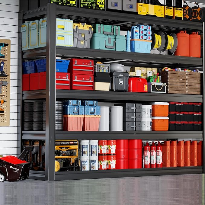 SKZNSA 68" Wide Heavy Duty Garage Shelving Units, 5-Tier Deep Storage Shelves, Metal Garage Shelves,Steel Shelf,Large Storage Rack,Industrial Shelving for Shop, 68" W x 24" D x 84" H