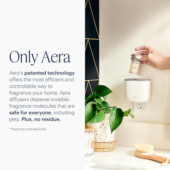 Aera Mini Essential Oil Fragrance Diffuser + Citrus Scent Bundle for Small Rooms (100–500 Sq Ft), Alexa Compatible + App Controlled Aromatherapy Smart Waterless Diffuser – Hypoallergenic & Pet Safe