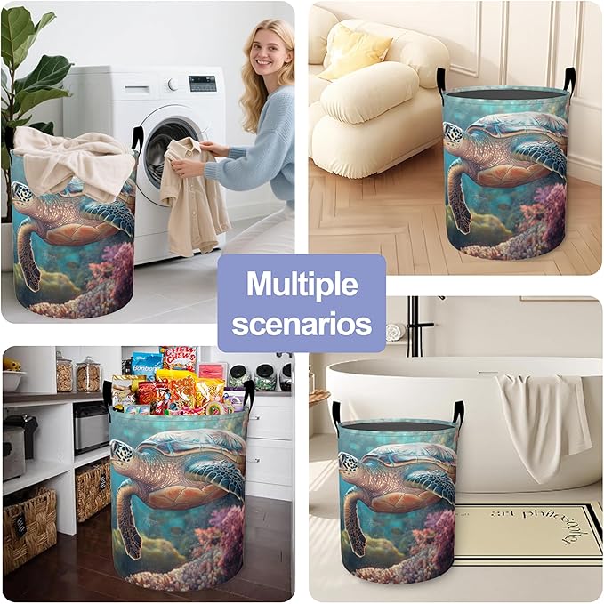 Cute Octopus Laundry Hamper Large Canvas Fabric Lightweight Storage Basket/Dirty Clothes Collapsible Waterproof for College Dorms, Boys and Girls Bedroom,Bathroom