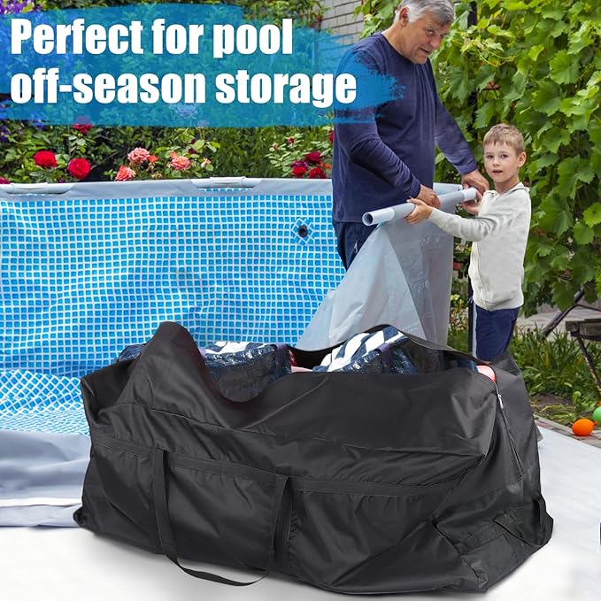 Aulock 600D Oxford Christmas Tree Storage Bag Fits 6ft/7ft/7.5ft/9ft - 56''x24''x24'' 140 Gallon Multipurpose Pool Storage Bags with 4 Handles