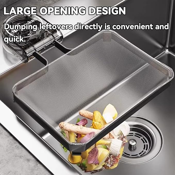 Botsparty Disposable Kitchen Sink Strainer Basket with Suction Cups & 50 Mesh Bags, Adjustable Drain Basket with Food Waste Filter & Food Catcher Basket for Vegetables, Fruits, Dishes
