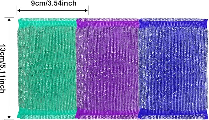 12 PCS Steel Dish Kitchen Sponge Scrubber for Kitchen Multipurpose Heavy Duty Scrub for Dishwashing Long Lasting Kitchen Sponge for Cleaning Dishes, Pans, Pots and Hard Stains, Color Random