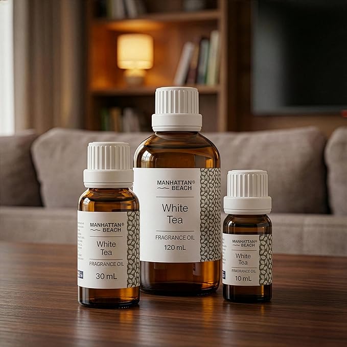 Manhattan Beach – White Tea Hotel Inspired Scent Diffuser Oil – Luxury White Tea Fragrance Oil for Ultrasonic & Waterless Diffusers, Home & Spa, 30 mL Glass Bottle