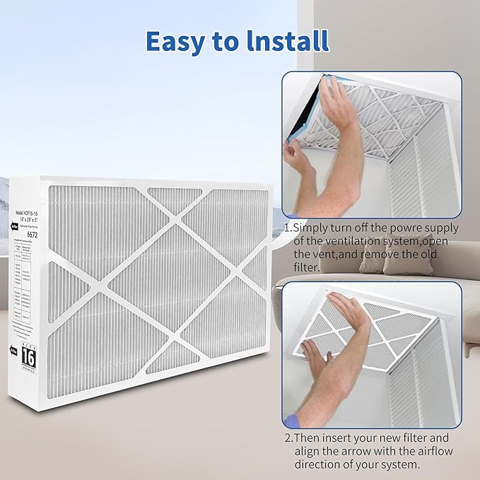 （2 Pack）X6672 16x25x5 MERV 16 Filter Compatible with Lennox X6672 and Lennox HCC16-28 Healthy Climate Carbon Clean MERV 16 Home Furnace Filter for HVAC System, Part Number HCF16-16, HCF16-10