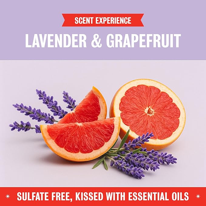 Rebel Green Natural 16 oz All-Purpose Cleaning Spray with 64 oz Refill Bottle - Plant-Based Multi-Surface Cleaner for Kitchen, Bath, Countertops and More - Lavender & Grapefruit Scent