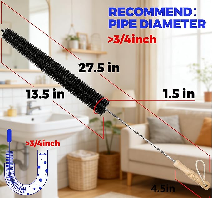 Dryer Vent Cleaner Kit 2 Pack - Household Cleaning Supplies 304 Stainless Steel Dryer Lint Brush Home Essentials for Lint Trap Dust Vacuum Brush