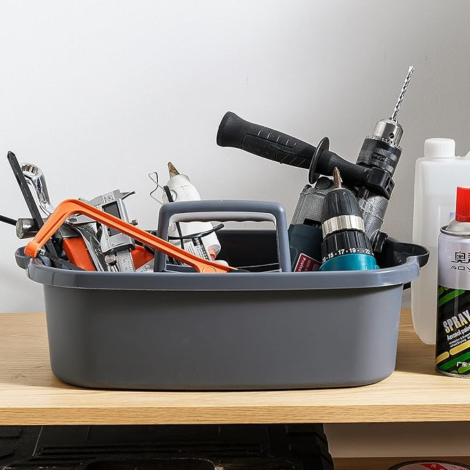 2 Pack Multi-Purpose Plastic Cleaning Caddy with Handle, Shower Caddy Organizer/Storage Basket/Totes Portable for Bathroom Supplies, Cleaning Products, Under Sink Tool, Housekeepers (Blue2)