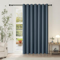 ChrisDowa Room Divider Curtain 120 Inches Long, Wide Blackout Sliding Door Curtain for Bedroom, Room Darkening Privacy Window Curtain for Patio Door (1 Panel Set, Stone Blue, 100 x 120 Inch)