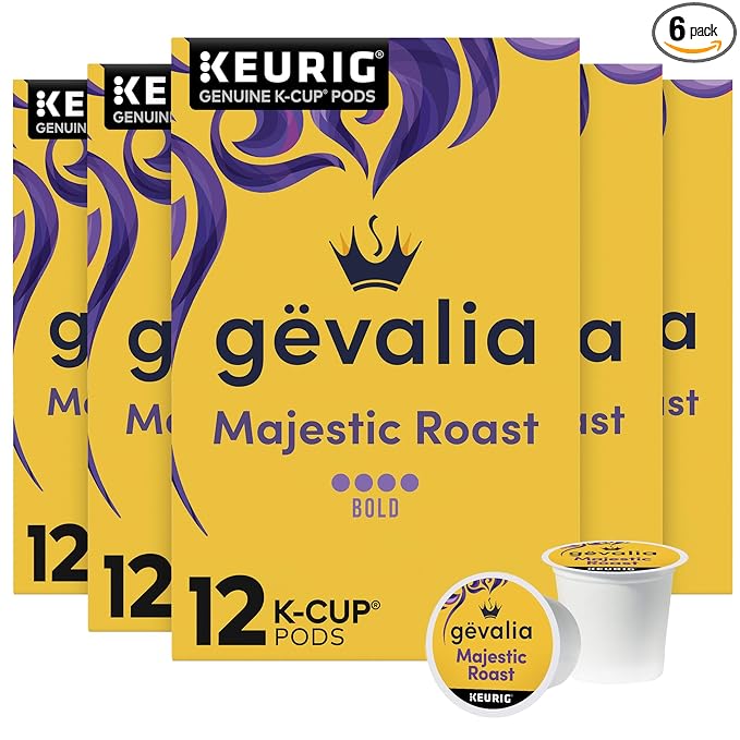 Gevalia Majestic Roast Bold Dark Roast Kââ‚¬ Cup® Coffee Pods (72 ct Pack, 6 Boxes of 12 Pods)