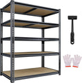 CypBed 72" H Storage Shelves,2250LBS Garage Shelving,Adjustable Metal Shelving Unit,Garage Shelve Heavy Duty for Basement, Warehouse, Kitchen,35.6" W × 16" D × 72" H, Black