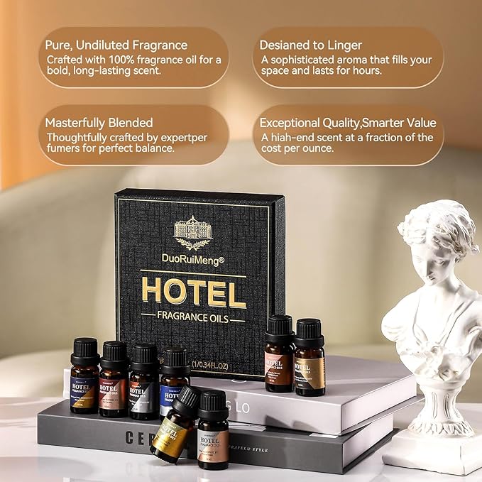 Hotel Diffuser Oil Gift Set - Inspired by 5-Star Hotel Scents - My Way,Ritz Carlton,Westin White Tea,Baccarat,Four Seasons,Hilton,Beachfront Villa,Paris Coast, Fragrance Oil Set