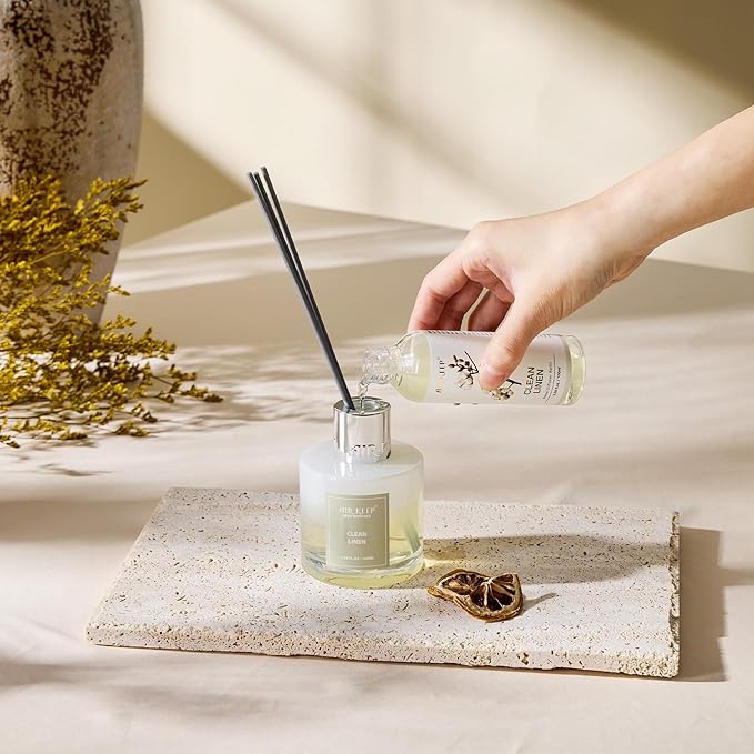 Airkeep Reed Diffuser Oil Refill/Clean Linen/3.38oz（100ml/1 Pack/Scented Oil Refill for Reed Diffuser Home Fragrance for Bedroom, Bathroom Office Home Decor