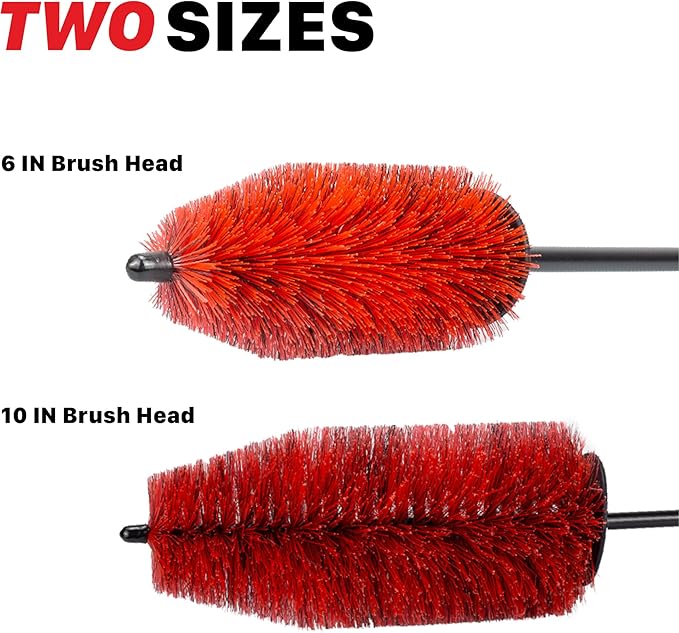 Maxshine Wheel & Rim Brush 10” | Easy to Clean | Large Soft Bristle PP Material with Comfort Grip & Knuckle Guard | Scratch-Free Wheel Cleaning Brush | Universal Car Detailing Tool for Rims & Tires
