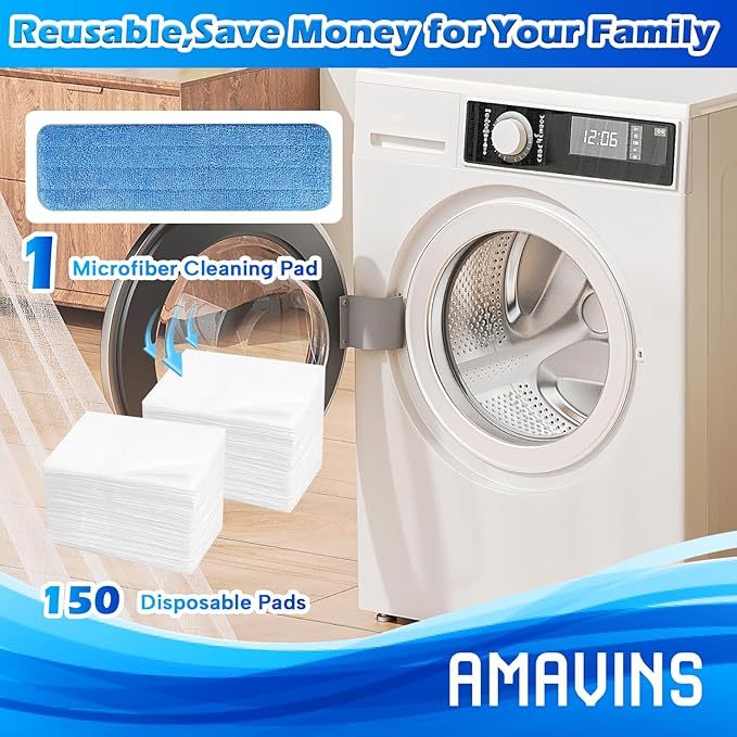 AmaVins 3 Pack Microfiber Cleaning Pads for Bona Mop, Reusable Microfiber Mop Pads for 18 Inch Mop, Hardwood Floor Replacement Cleaning Mop Pads, Machine Washes