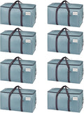 VENO 8 Pack Moving Bags, Upgraded Heavy Duty, Moving Boxes Alternative, Packing Storage Supplies for Dorm Room Essentials with Zipper for Clothes, Large Totes for Packaging (Light Blue, 8 Pack)