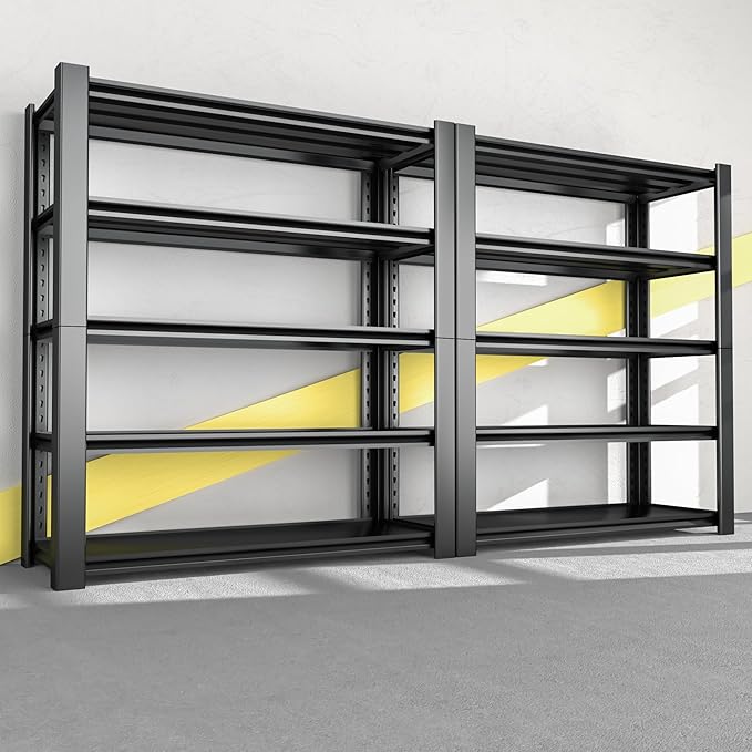 Nexvrtau 5-Tier Garage Shelving Heavy Duty, 3000 LBS Capacity Metal Storage Rack 76" H x 60" W x 24" D, Adjustable Shelves Unit for Garage, Warehouse, Basement, Pantry, Workshop.2 Pack