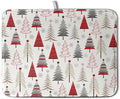 Wnoesat Christmas Dish Drying Mats for Kitchen Counter Xmas Tree Drying Mat Winter Holiday Dishes Drying Pad Microfiber Absorbent Dish Draining Mat Washable Dish Drainer Rack Mat 18x24 Inch