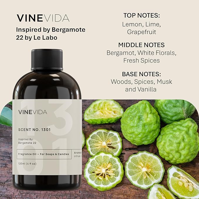 VINEVIDA [4oz] Scent No.1301 Fragrance Oil for Candle and Soap Making - Natural Candle Scents Made in USA