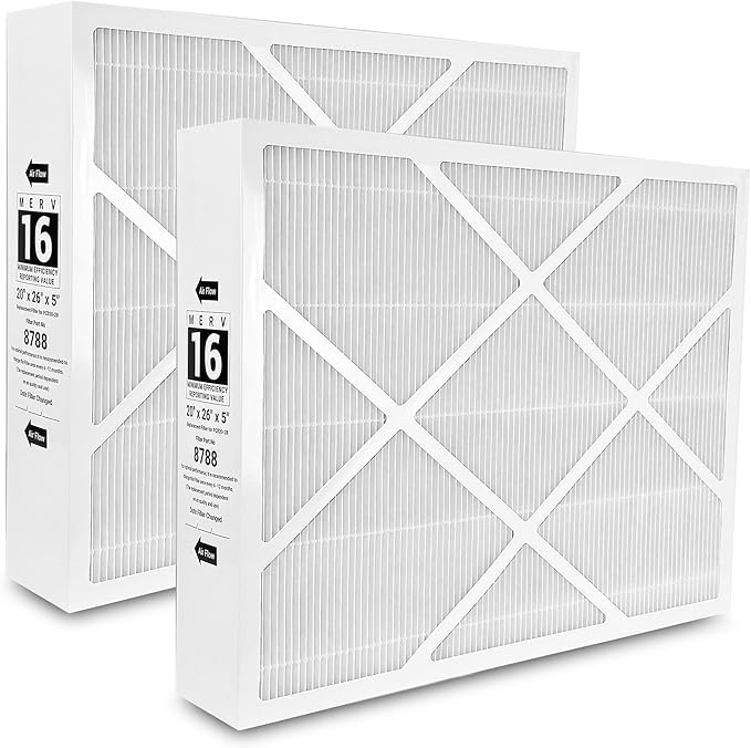 （2 Pack）X8788 MERV 16（20x26x5 Inche） Furnace Air Filter Replacement for Compatible with Lennox 8788 Air FilterAnd pco20-28 filter, 20x26x5(inch) MERV 16 Filter