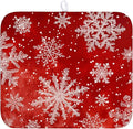Christmas Dish Drying Mat for Kitchen Counter 16x18 Inch Red Snowflake Xmas Drying Pad Winter Holiday Dish Draining Mat Absorbent Microfiber Dish Drainer Rack Mat for Coffee Bar Kitchen