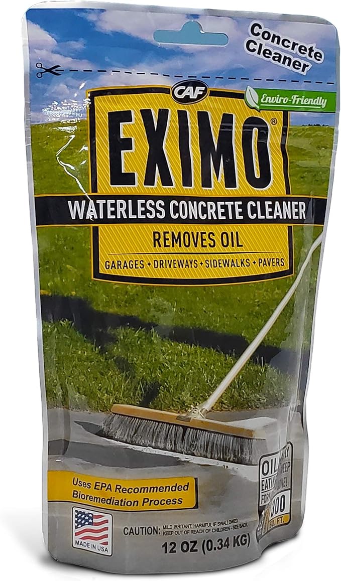 CAF Outdoor Cleaning EXIMO® Waterless Concrete Cleaner for Driveway, Garage, Basement, and Walkway Surfaces (0.75lbs)