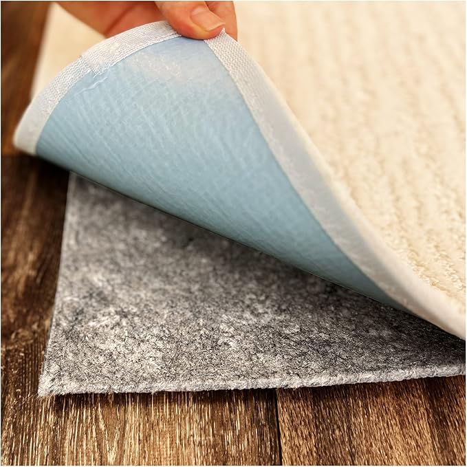 KOECKRITZ 11' Round Non-Slip Rug Pad Gripper - 1/4″ Thick Felt & Rubber Duo-Lock - Safe for All Floors & Hardwoods - Protects Floors, Keeps Rugs Flat