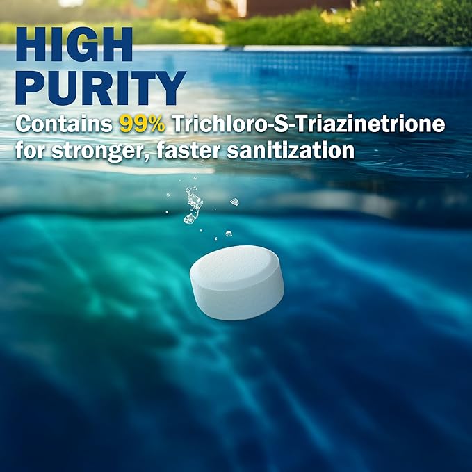 SuperDeal 9 Pack 1.5lbs Bottle 1" Chlorine Tablets Bottle 1.5lbs Chlorinating Tabs for All Swimming Pools, Spa, Hot Tubs, Small Pool, Slow Dissolving, 9-PCS