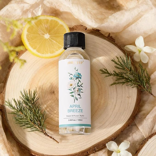 Airkeep Reed Diffuser Oil Refill/April Breeze/3.38oz（100ml/1 Pack/Scented Oil Refill for Reed Diffuser Home Fragrance for Bedroom, Bathroom Office Home Decor