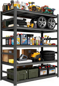 Notmise Heavy Duty Garage Shelving, 87" H x 47.2" W x 23.6" D, 3000 lbs Load Capacity, Sturdy Steel Metal Shelves for Storage, Industrial Black 5-Tier Shelving Rack for Garage, Basement, and Workshop