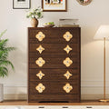 Garvee Dresser for Bedroom with 5 Drawers, 45'' Tall Chest of Large Decorative Drawer Front with Large Clothes Storage Cabinet, Wood Bedroom Dresser, TV Stand for Nursery, Living Room, Enterway